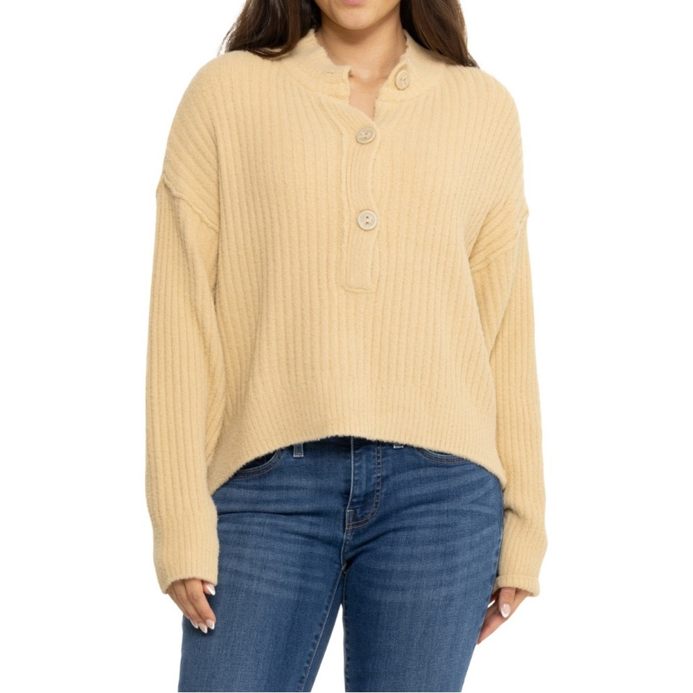 Free People Cocoa Henley Sweater - Size XS - NWT - Picture 1 of 2